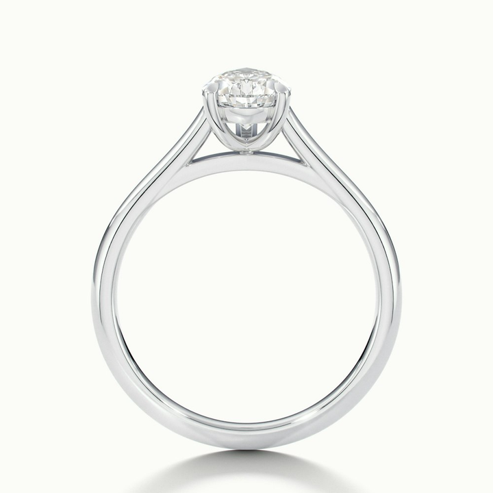 Avi 5 Carat Pear Shaped Solitaire Moissanite Diamond Ring in 10k White Gold