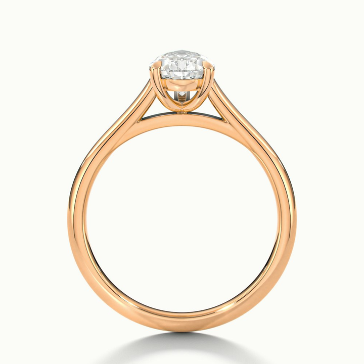 Cherri 2 Carat Pear Shaped Solitaire Lab Grown Engagement Ring in 10k Rose Gold