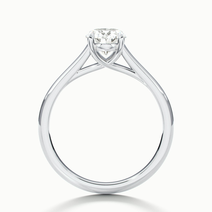 Aria 5 Carat Oval Solitaire Moissanite Diamond Ring in 10k White Gold