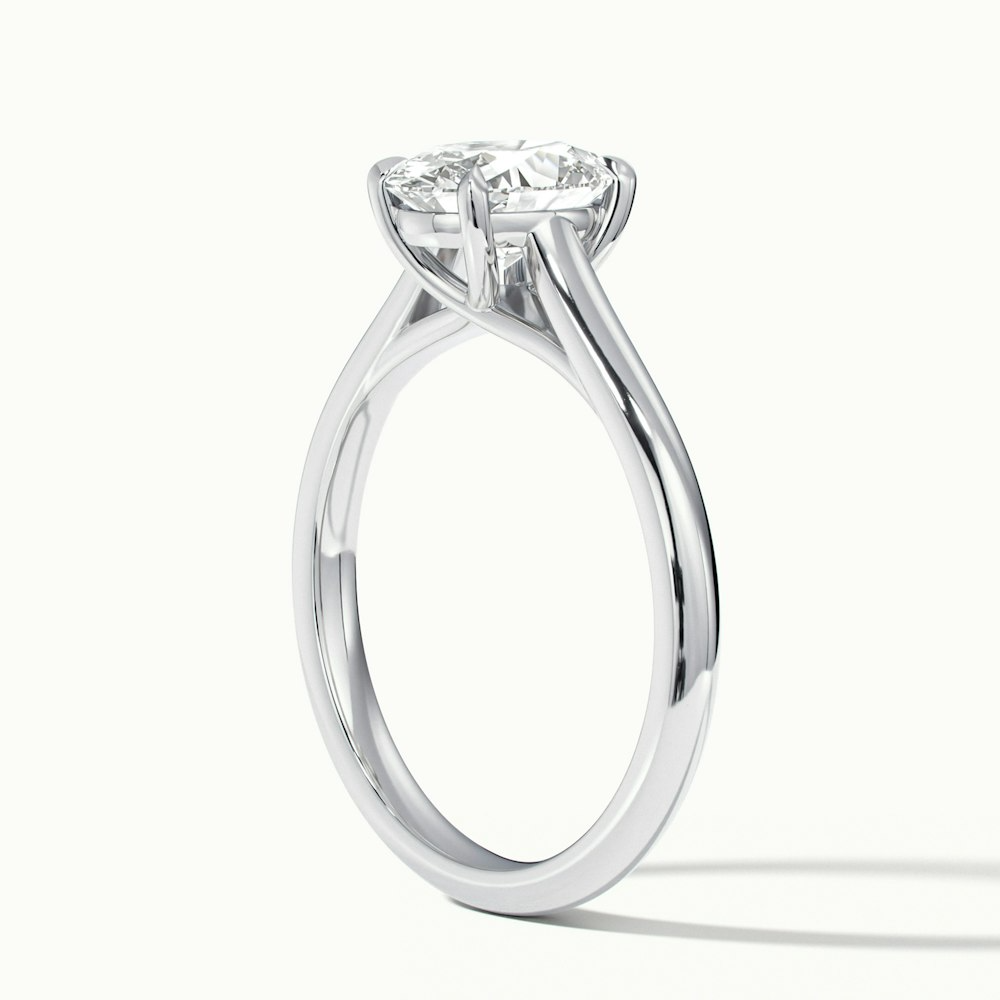 Aria 1 Carat Oval Solitaire Moissanite Diamond Ring in 10k White Gold
