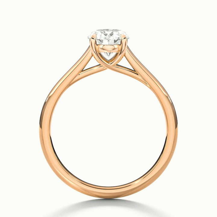 Cindy 2 Carat Oval Solitaire Lab Grown Engagement Ring in 10k Rose Gold