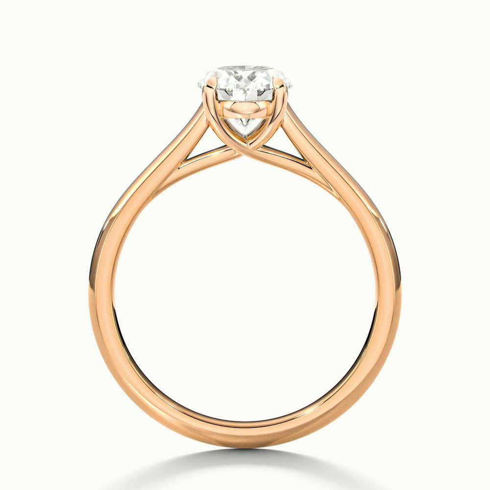 Cindy 1 Carat Oval Solitaire Lab Grown Engagement Ring in 14k Rose Gold