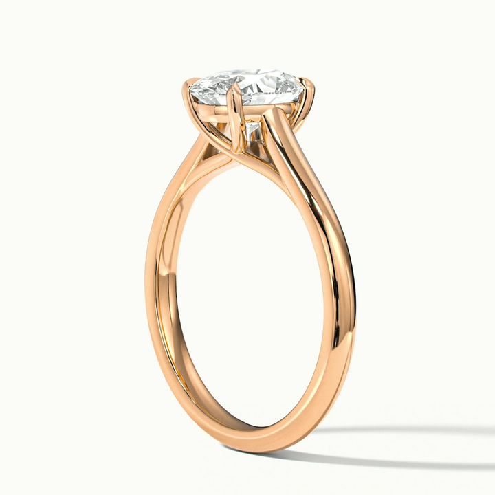 Cindy 3 Carat Oval Solitaire Lab Grown Engagement Ring in 10k Rose Gold