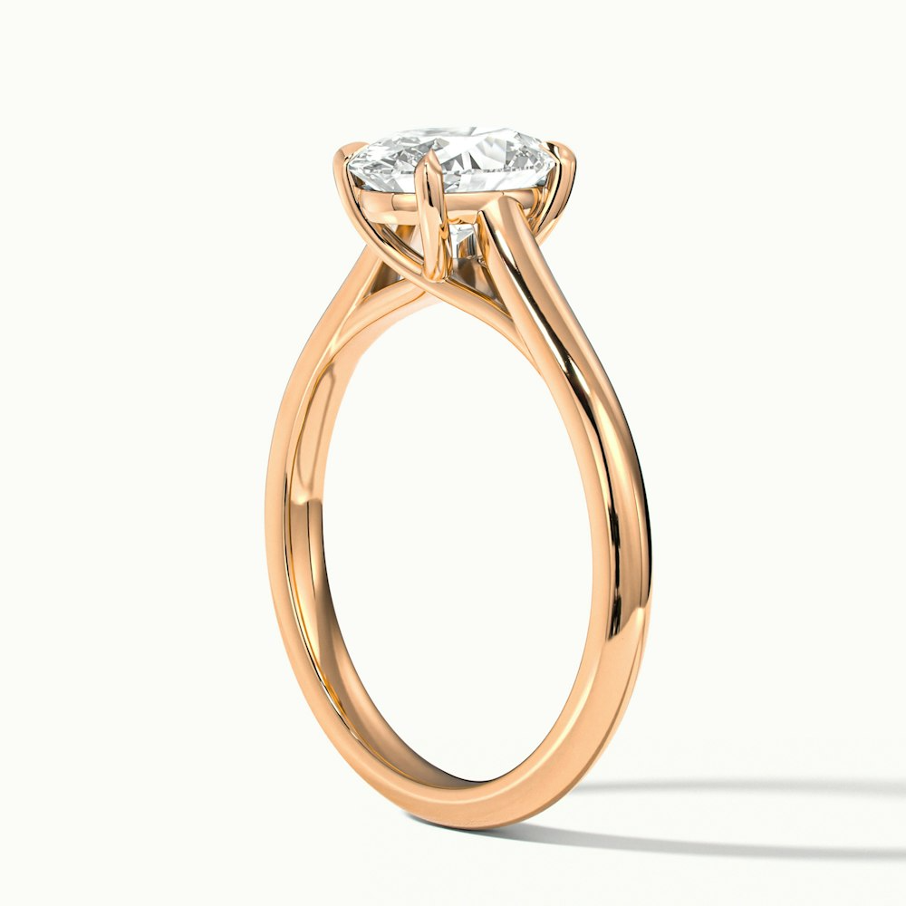 Cindy 2 Carat Oval Solitaire Lab Grown Engagement Ring in 14k Rose Gold