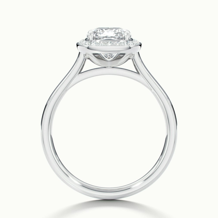Dina 1 Carat Cushion Cut Halo Lab Grown Diamond Ring in 10k White Gold