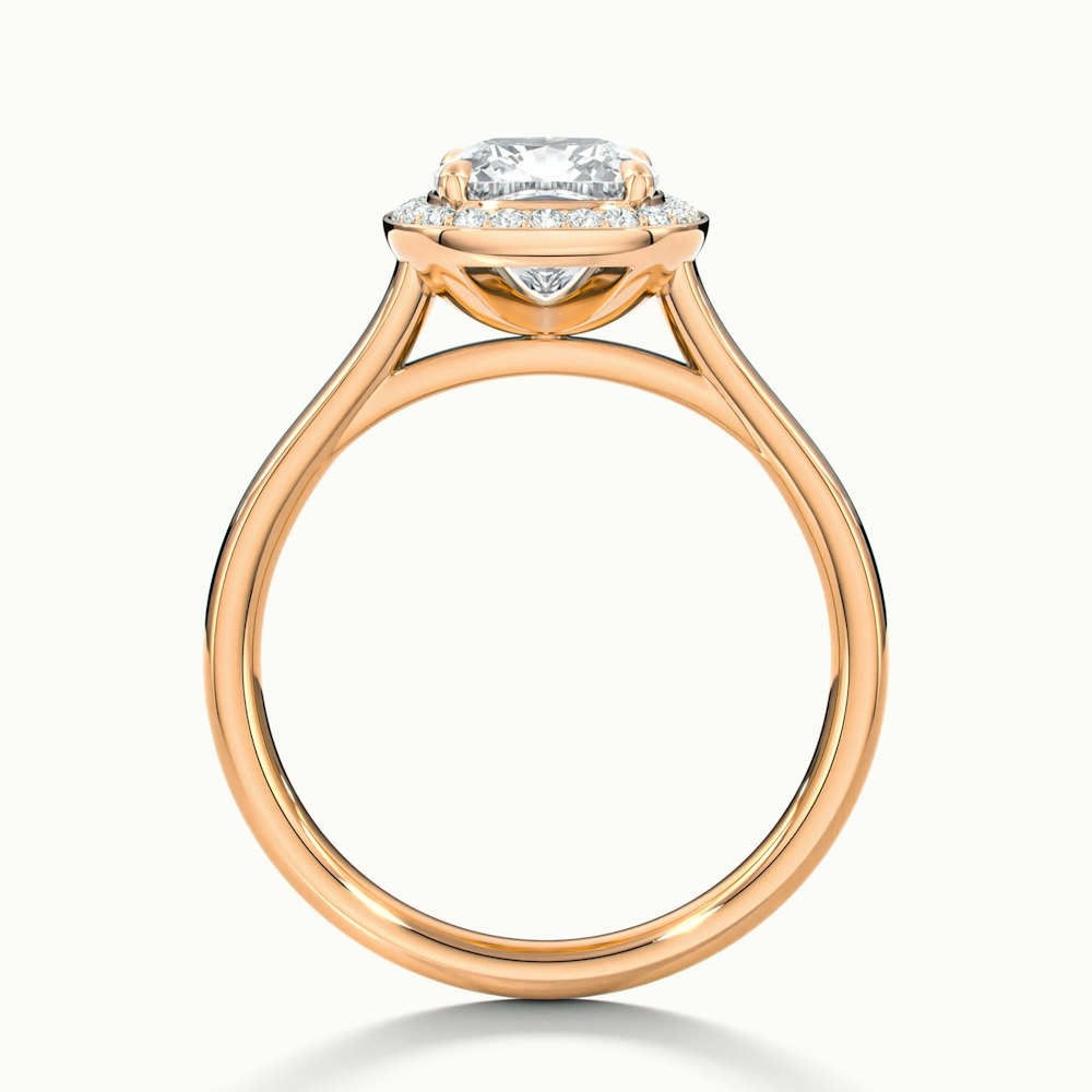 Dina 3 Carat Cushion Cut Halo Lab Grown Diamond Ring in 10k Rose Gold