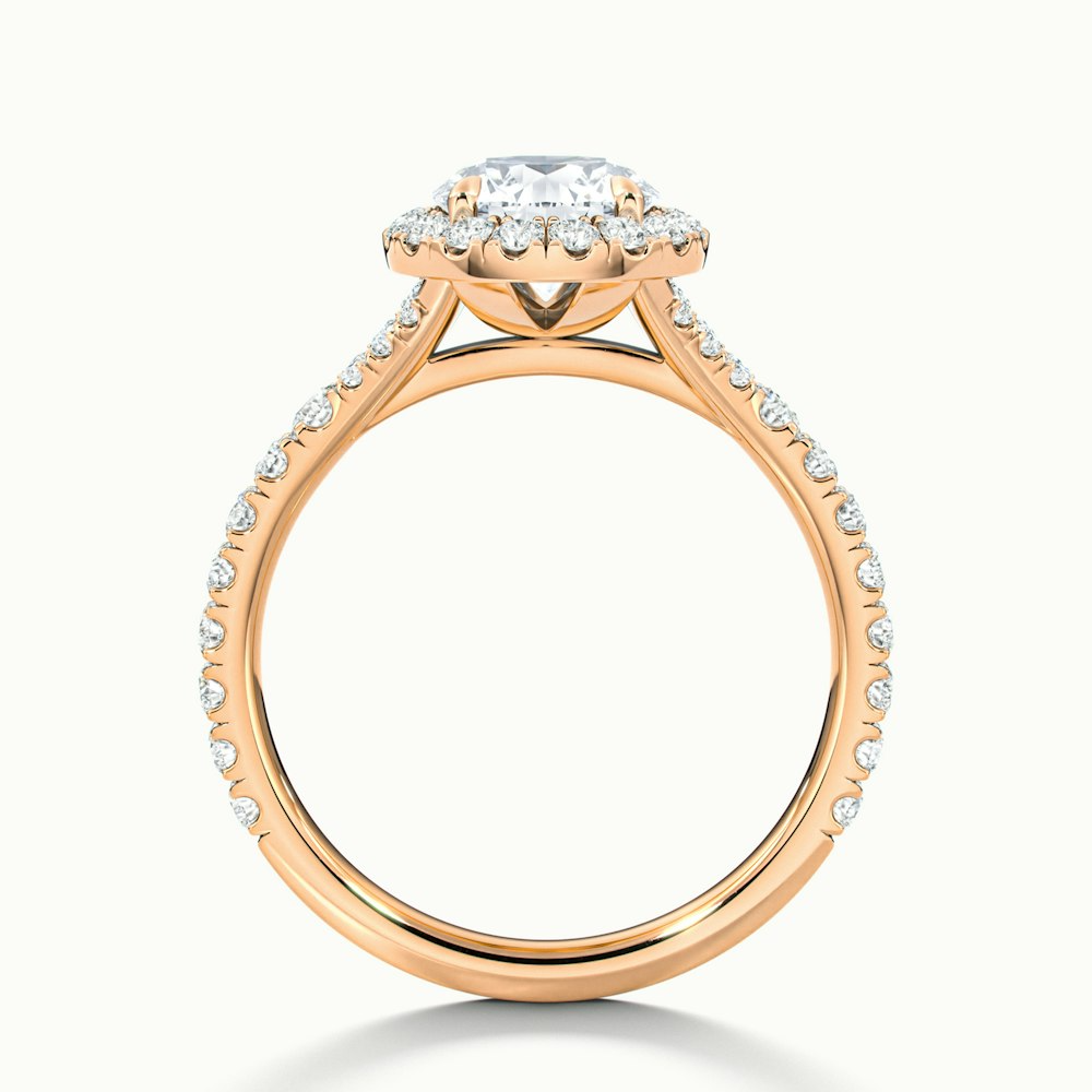 Erin 3.5 Carat Round Halo Scallop Moissanite Engagement Ring in 10k Rose Gold