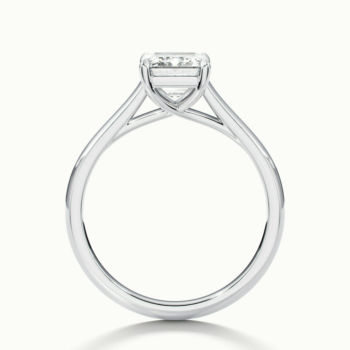 Hana 2 Carat Emerald Cut Solitaire Lab Grown Diamond Ring in 10k White Gold