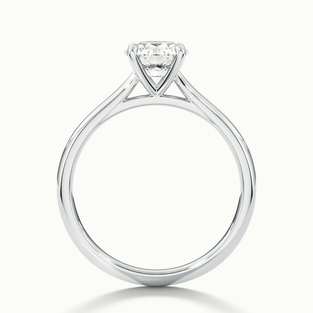 Iara 5 Carat Round Solitaire Moissanite Engagement Ring in 18k White Gold