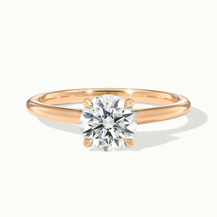 Iara 3 Carat Round Solitaire Moissanite Engagement Ring in 10k Rose Gold