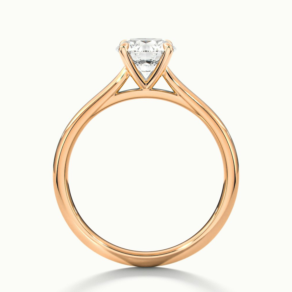 Iris 2 Carat Round Solitaire Lab Grown Diamond Ring in 14k Rose Gold