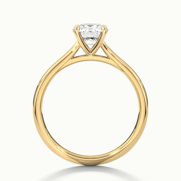 Iara 3 Carat Round Solitaire Moissanite Engagement Ring in 10k Yellow Gold