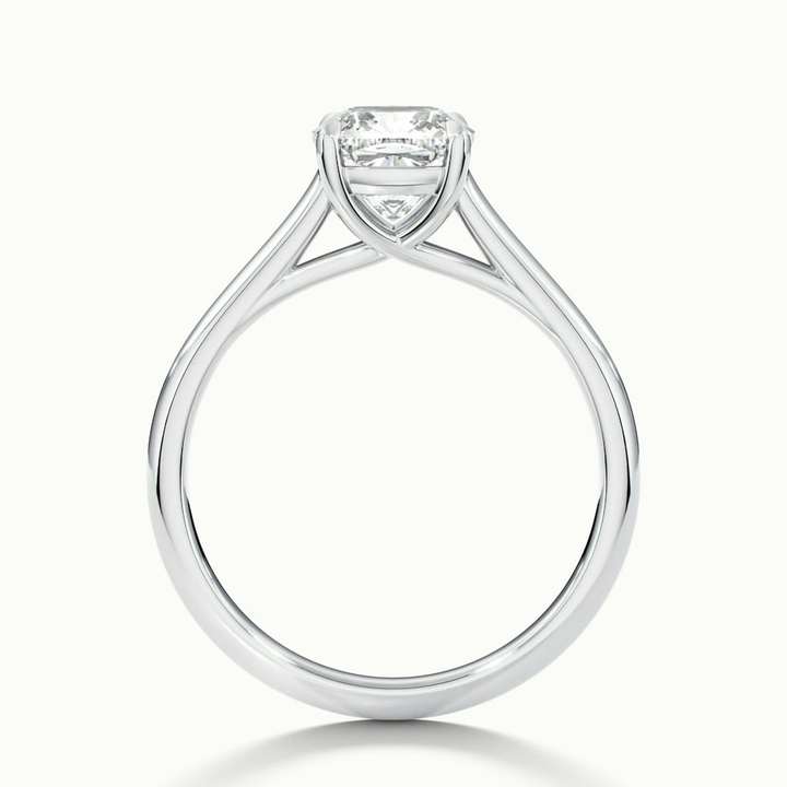 Nelli 5 Carat Cushion Cut Solitaire Moissanite Diamond Ring in 10k White Gold