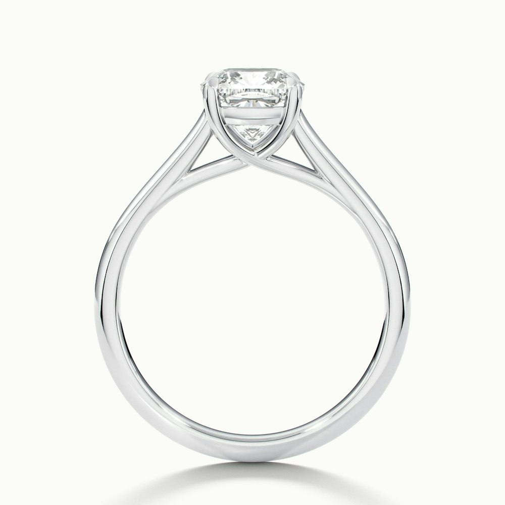 Joy 2 Carat Cushion Cut Solitaire Lab Grown Engagement Ring in 14k White Gold