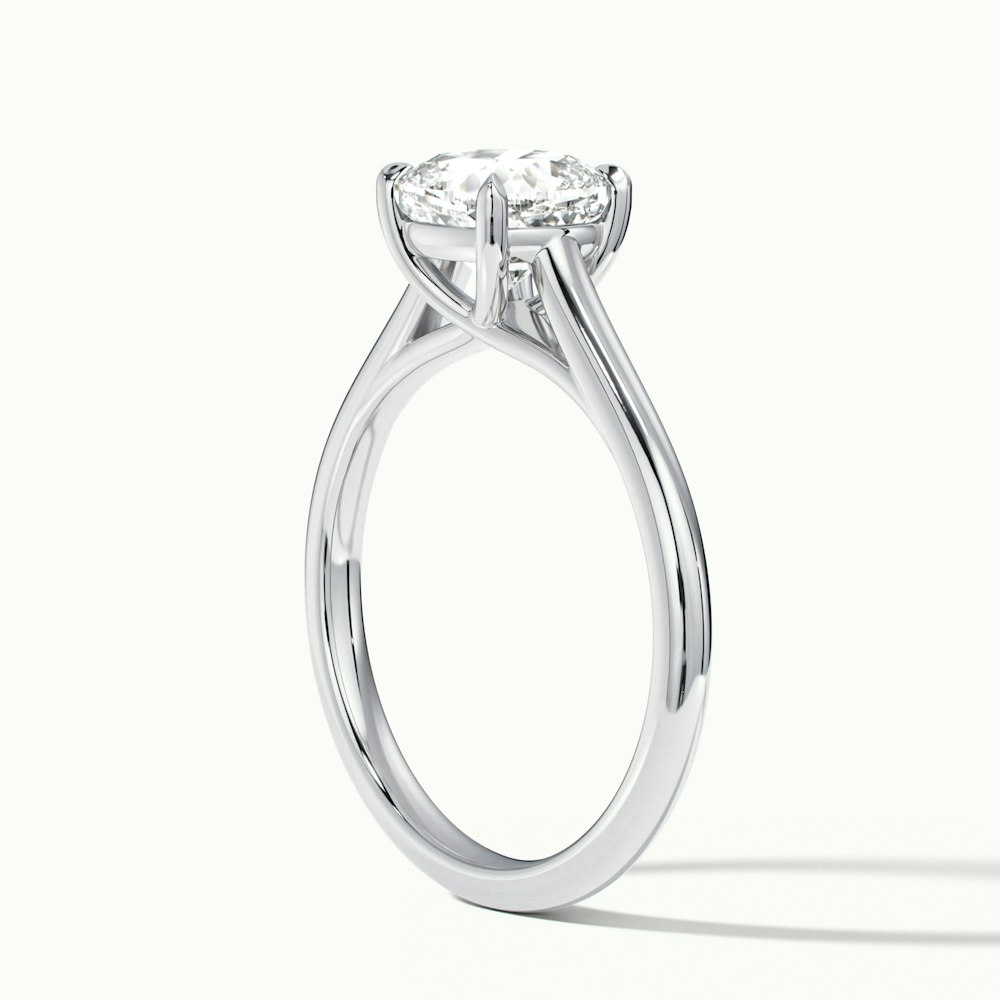 Joy 1 Carat Cushion Cut Solitaire Lab Grown Engagement Ring in 14k White Gold
