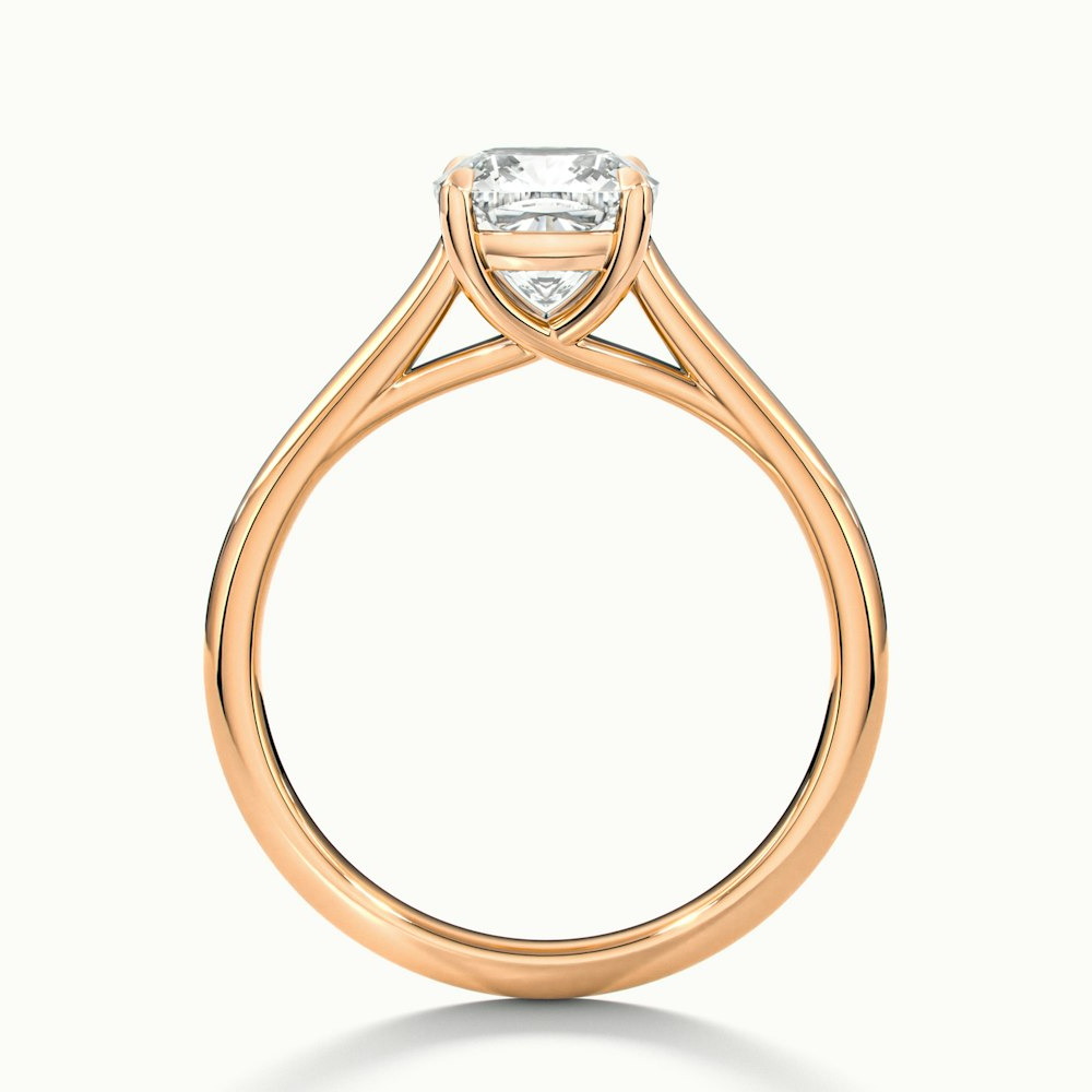 Nelli 3 Carat Cushion Cut Solitaire Moissanite Diamond Ring in 10k Rose Gold