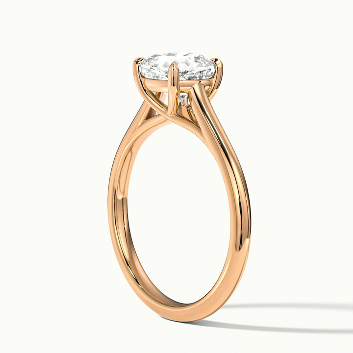 Nelli 3 Carat Cushion Cut Solitaire Moissanite Diamond Ring in 18k Rose Gold