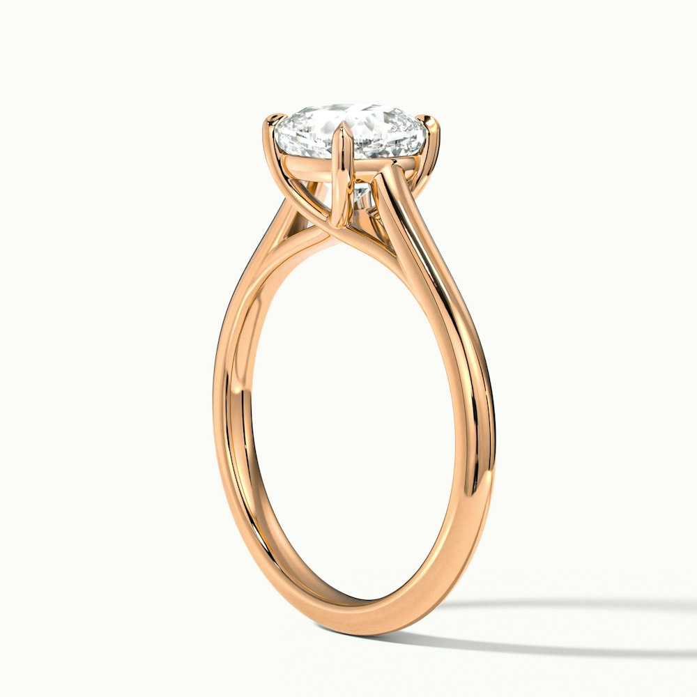 Joy 5 Carat Cushion Cut Solitaire Lab Grown Engagement Ring in 18k Rose Gold