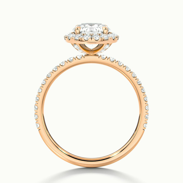 Hailey 5 Carat Round Cut Halo Moissanite Engagement Ring in 18k Rose Gold