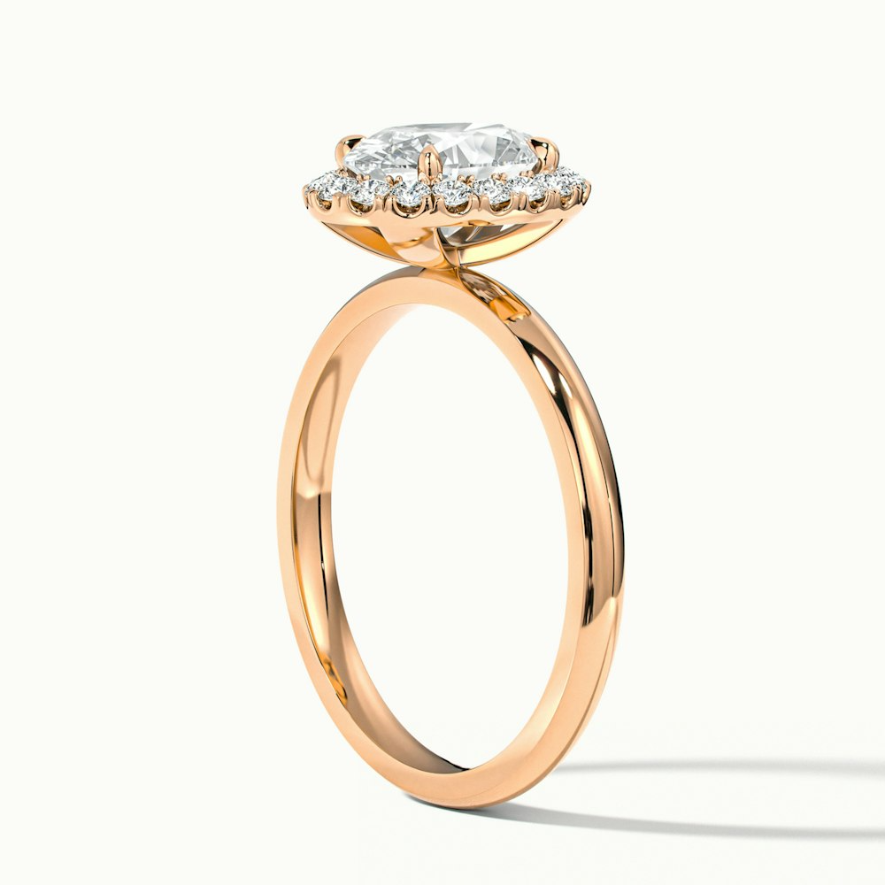 Julia 4 Carat Oval Halo Lab Grown Diamond Ring in 14k Rose Gold