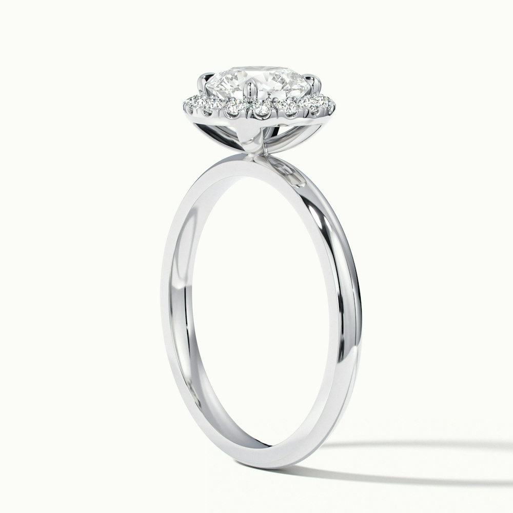 Cora 3 Carat Round Halo Moissanite Engagement Ring in 10k White Gold