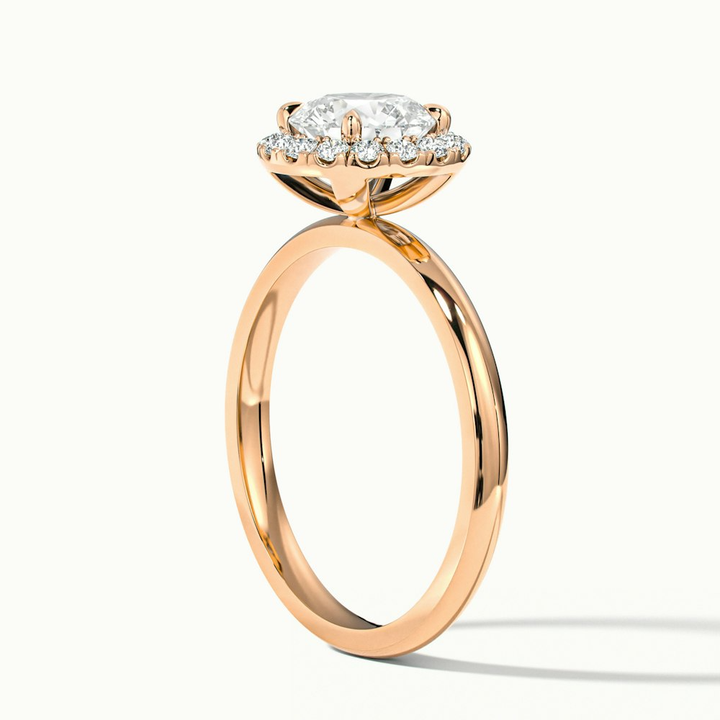Kara 5 Carat Round Halo Lab Grown Diamond Ring in 18k Rose Gold