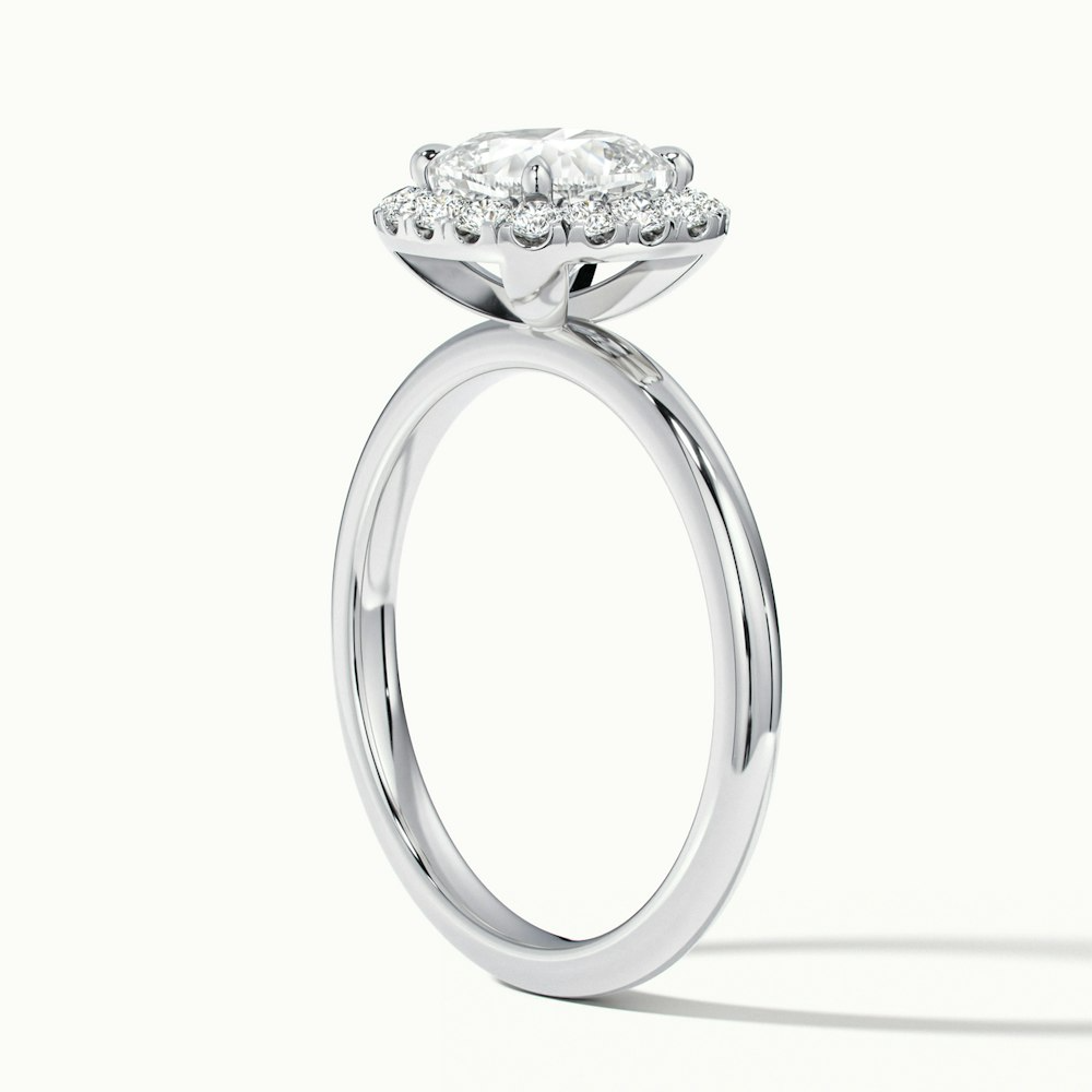 Claire 2 Carat Cushion Cut Halo Moissanite Engagement Ring in Platinum