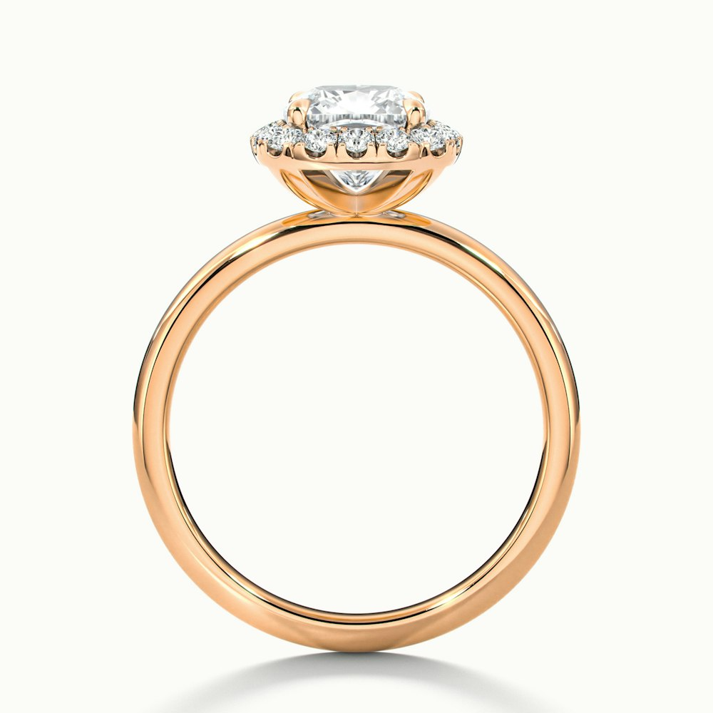 Nora 3 Carat Cushion Cut Halo Lab Grown Diamond Ring in 10k Rose Gold