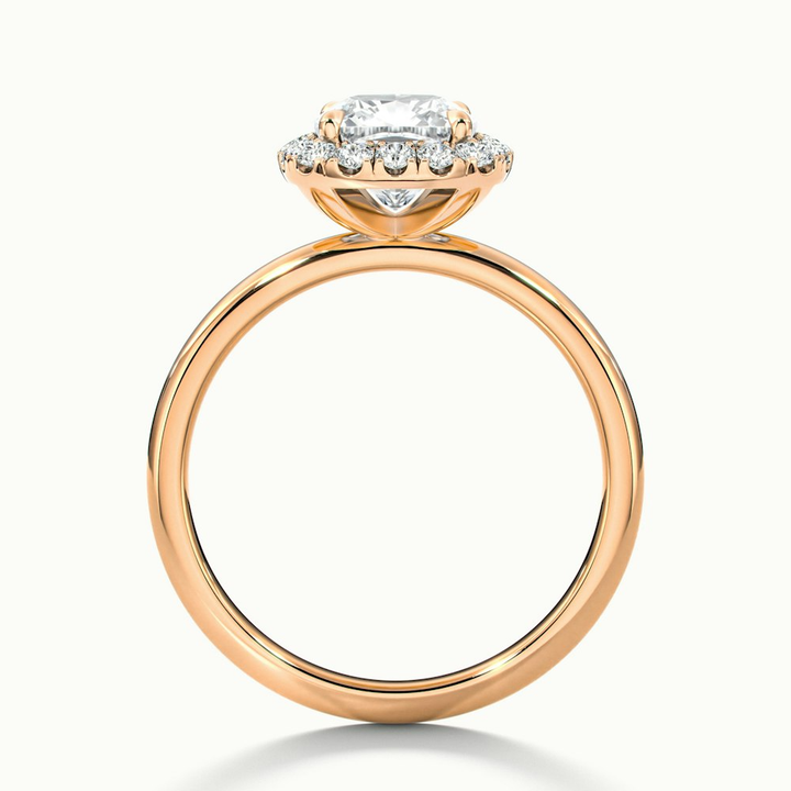 Nora 3 Carat Cushion Cut Halo Lab Grown Diamond Ring in 10k Rose Gold