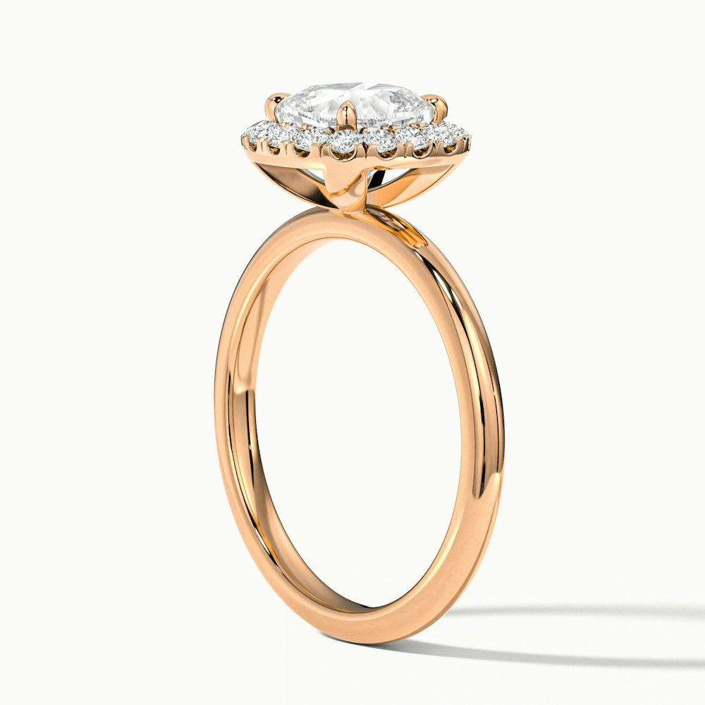 Nora 2 Carat Cushion Cut Halo Lab Grown Diamond Ring in 14k Rose Gold