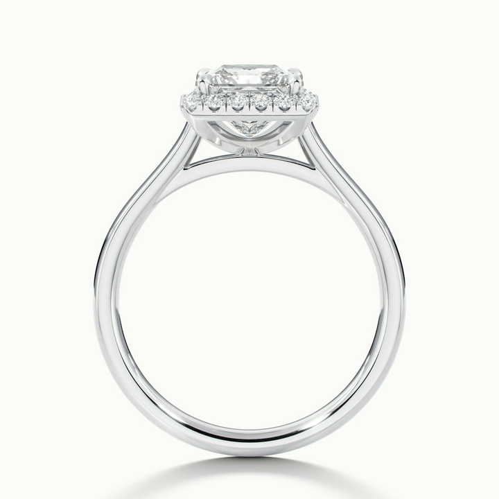 Bela 1 Carat Princess Cut Halo Moissanite Engagement Ring in 10k White Gold
