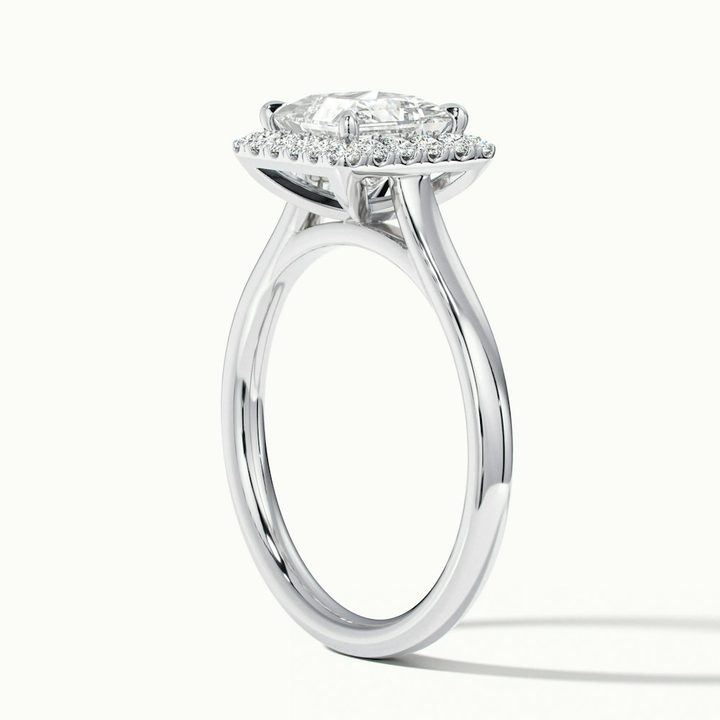 Bela 5 Carat Princess Cut Halo Moissanite Engagement Ring in 10k White Gold