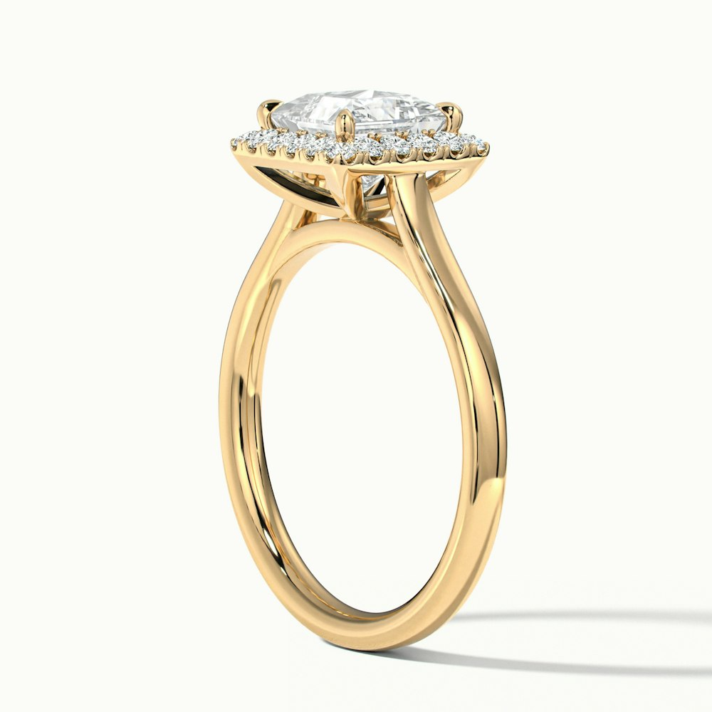 Ember 3 Carat Princess Cut Halo Lab Grown Diamond Ring in 10k Yellow Gold