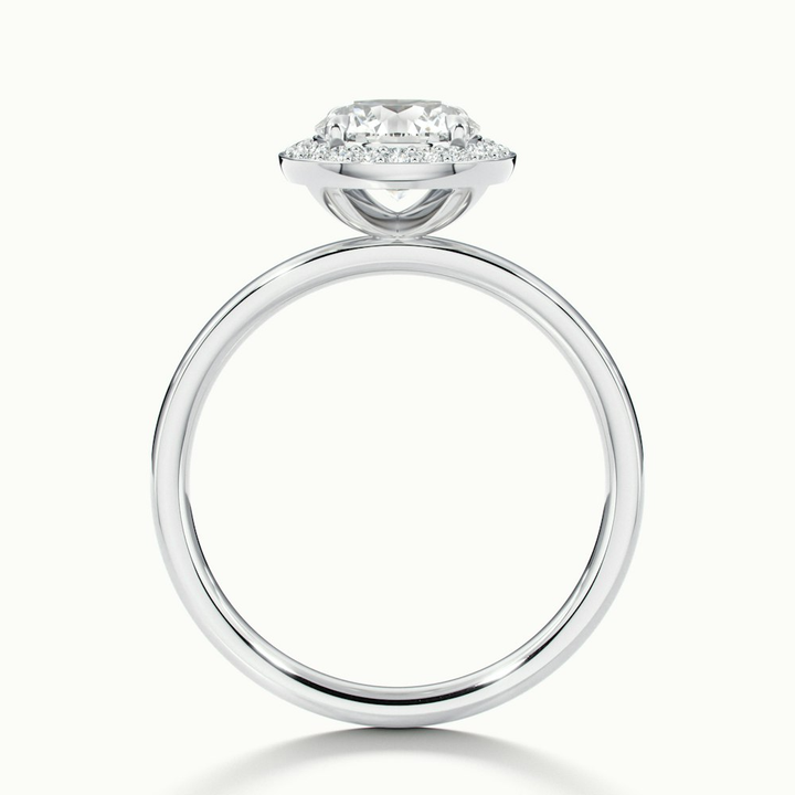 Aura 5 Carat Round Halo Pave Moissanite Engagement Ring in 10k White Gold