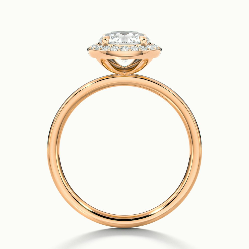 Aura 3 Carat Round Halo Pave Moissanite Engagement Ring in 10k Rose Gold