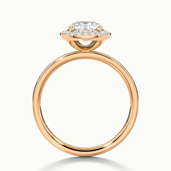 Aura 2 Carat Round Halo Pave Moissanite Engagement Ring in 10k Rose Gold