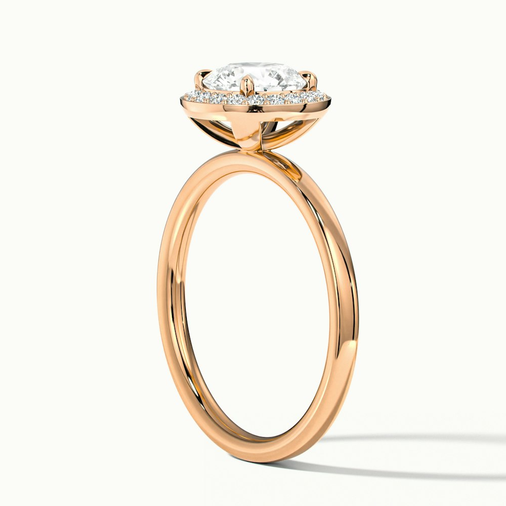 Aura 5 Carat Round Halo Pave Moissanite Engagement Ring in 18k Rose Gold
