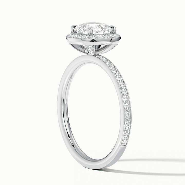 Nyra 5 Carat Round Halo Pave Moissanite Engagement Ring in 10k White Gold