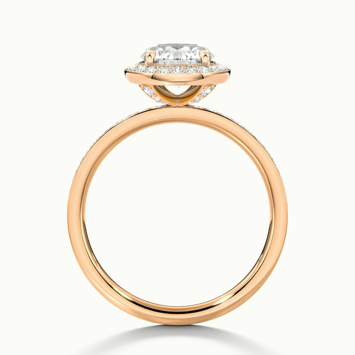 Nyra 2 Carat Round Halo Pave Moissanite Engagement Ring in 14k Rose Gold