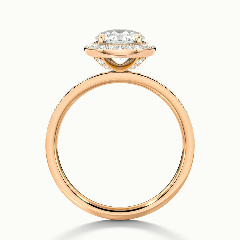 Nyra 3 Carat Round Halo Pave Moissanite Engagement Ring in 10k Rose Gold