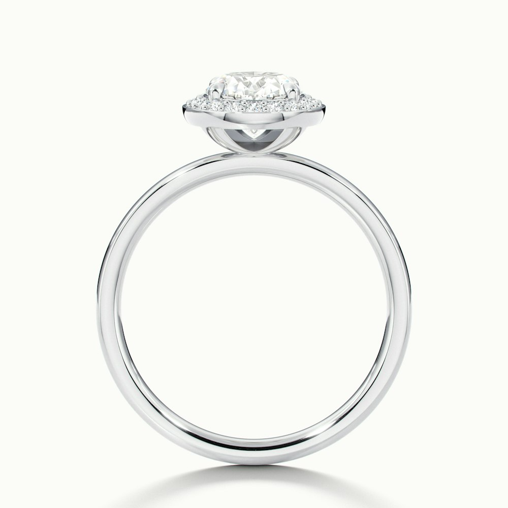 Joa 3 Carat Oval Halo Moissanite Engagement Ring in 10k White Gold