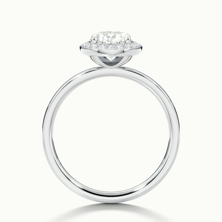 Joa 3 Carat Oval Halo Moissanite Engagement Ring in 10k White Gold