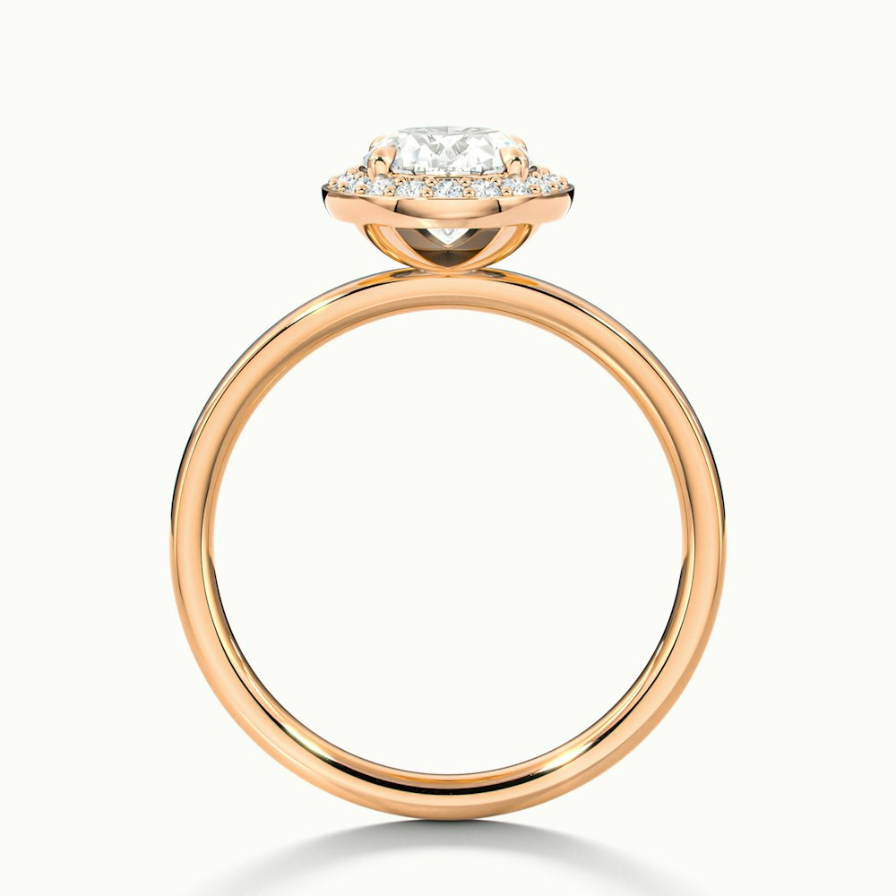 Aisha 1 Carat Oval Halo Lab Grown Diamond Ring in 14k Rose Gold