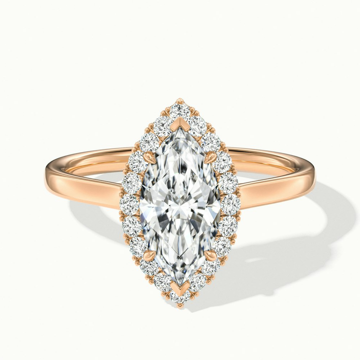 Anaya 1 Carat Marquise Halo Lab Grown Diamond Ring in 10k Rose Gold