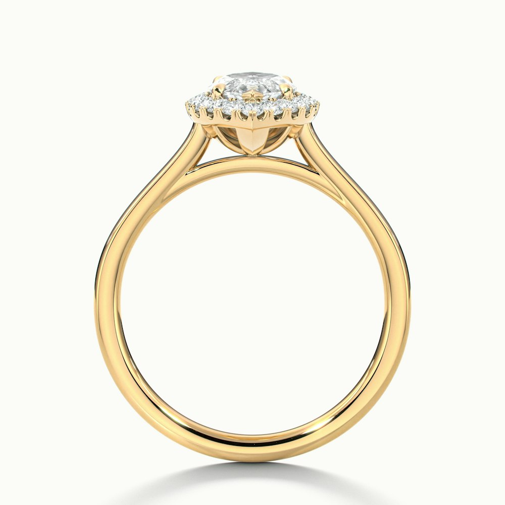 Lena 1 Carat Marquise Halo Moissanite Engagement Ring in 10k Yellow Gold