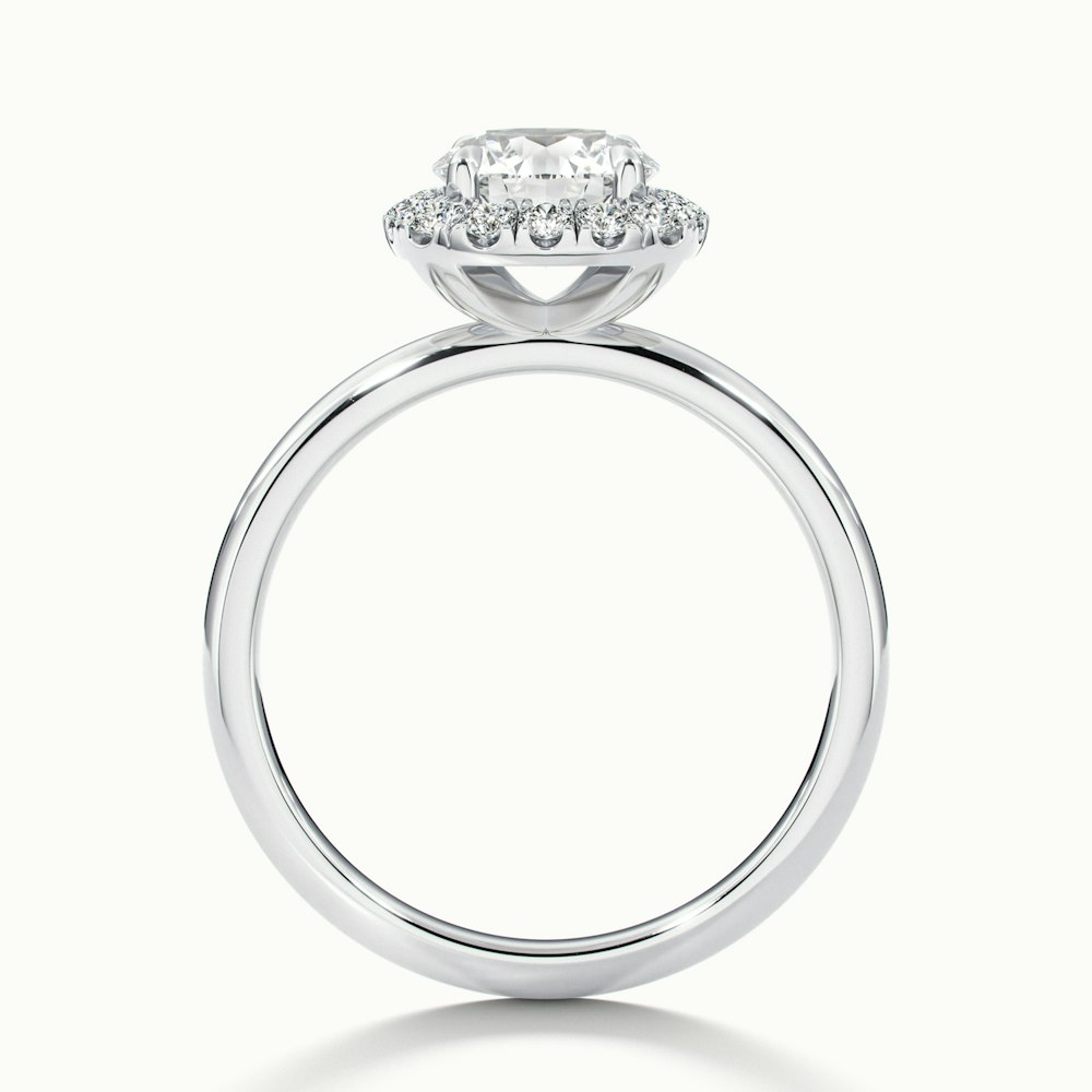 Anya 4 Carat Round Cut Halo Moissanite Engagement Ring in 10k White Gold