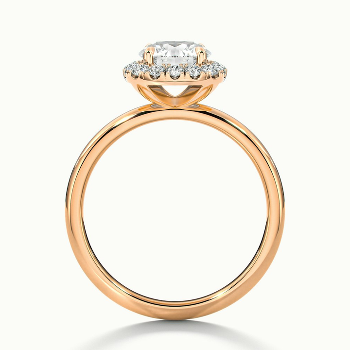 Angel 1 Carat Round Cut Halo Lab Grown Diamond Ring in 10k Rose Gold