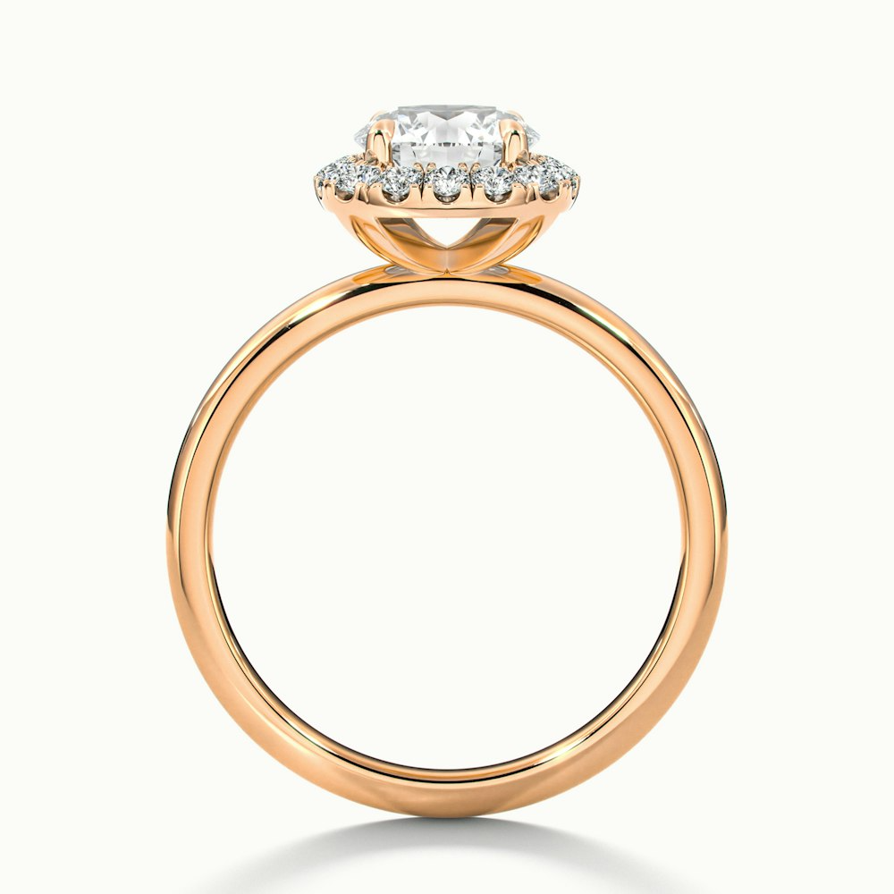 Anya 3 Carat Round Cut Halo Moissanite Engagement Ring in 18k Rose Gold