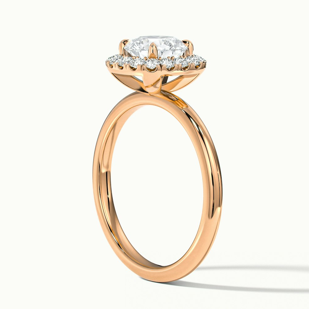 Anya 3 Carat Round Cut Halo Moissanite Engagement Ring in 10k Rose Gold