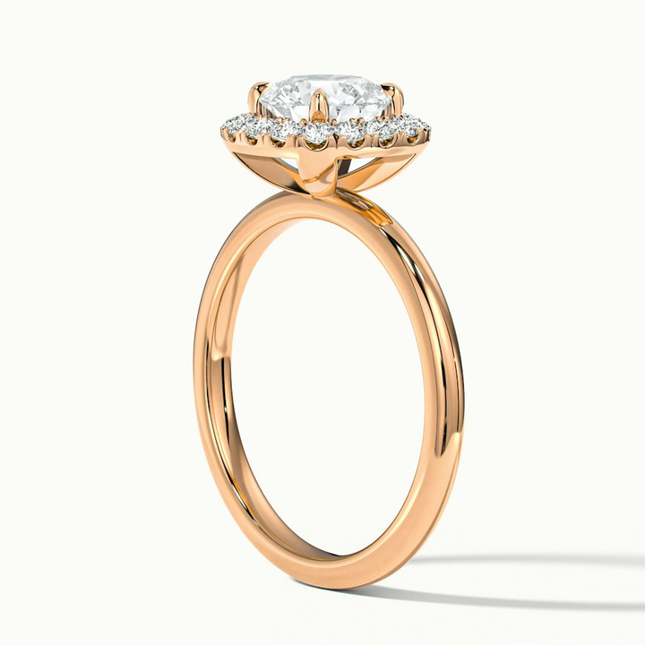 Angel 3 Carat Round Cut Halo Lab Grown Diamond Ring in 10k Rose Gold
